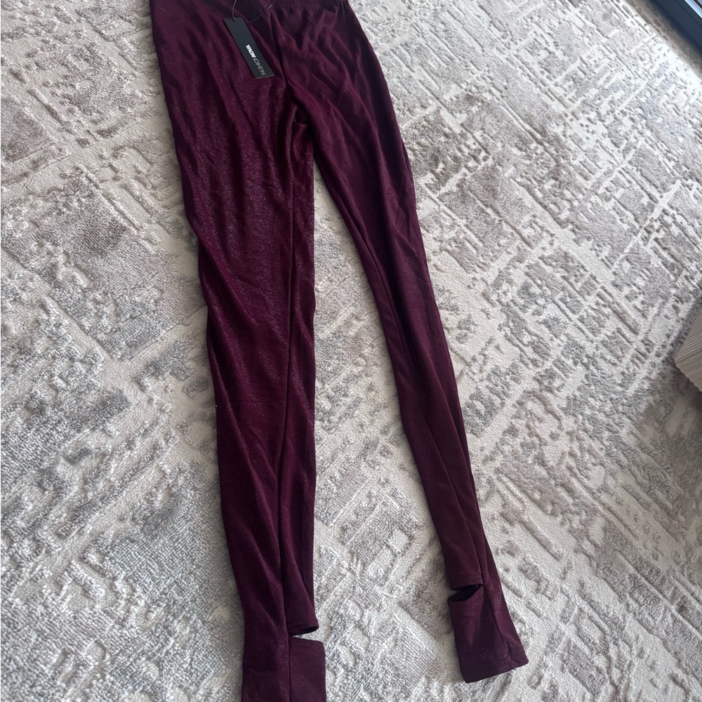Fashion Nova Burgundy Leggings